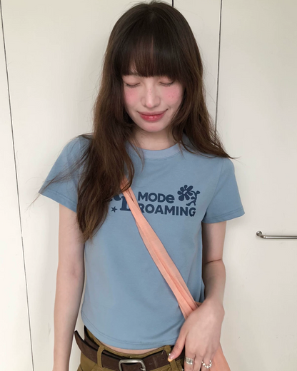 ショートチェストデザインTシャツ BU0256