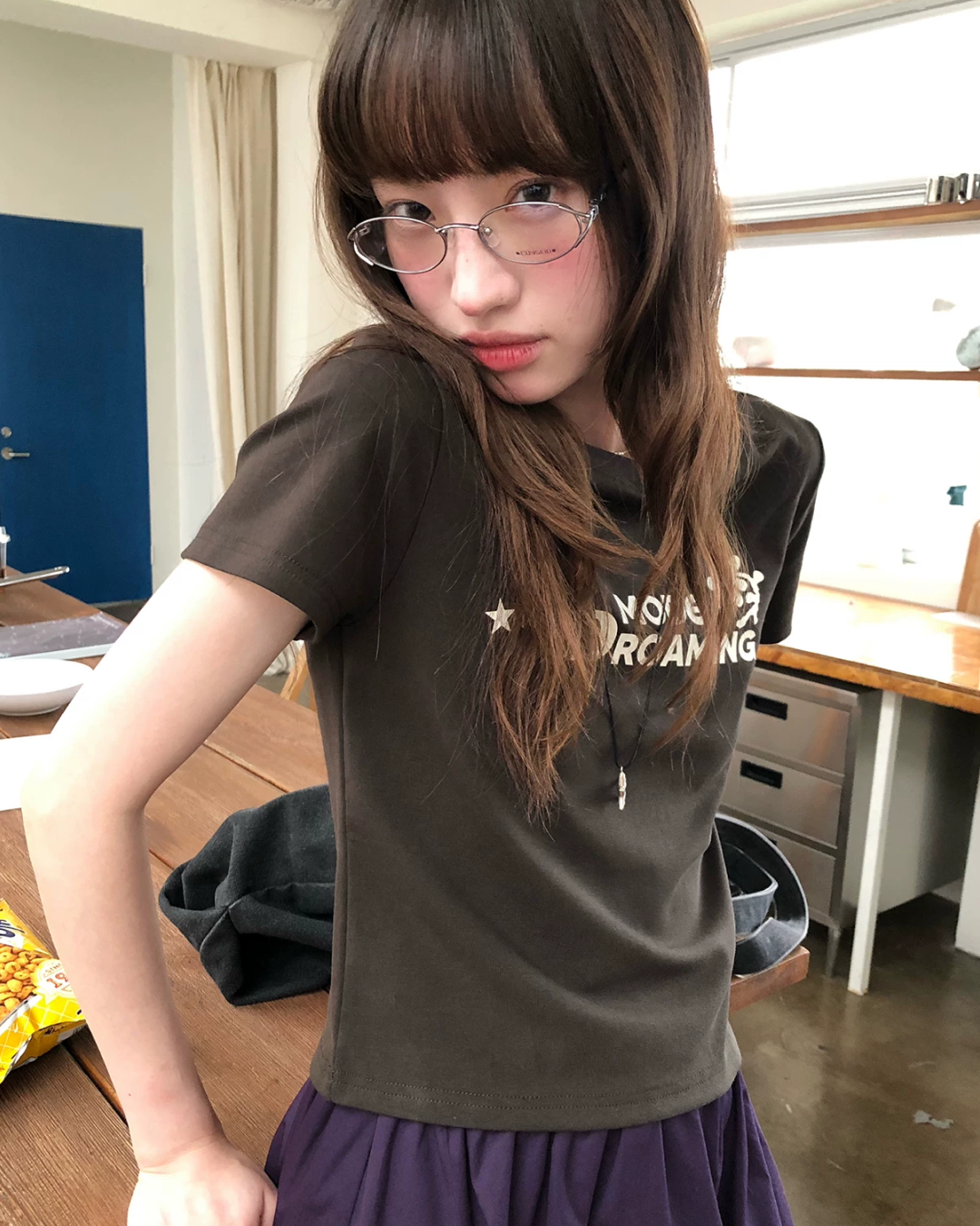 ショートチェストデザインTシャツ BU0256
