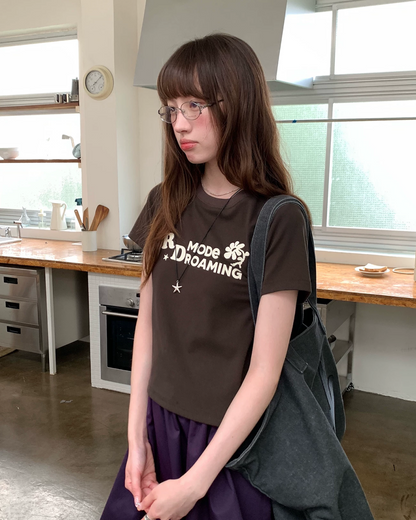 ショートチェストデザインTシャツ BU0256