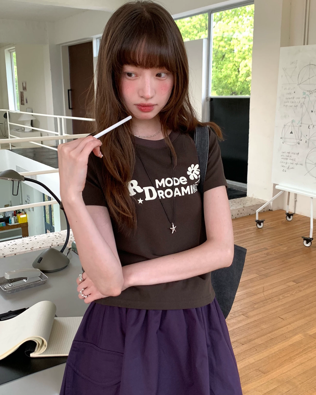 ショートチェストデザインTシャツ BU0256
