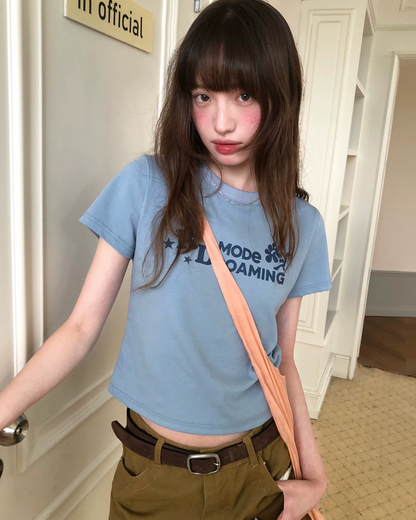 ショートチェストデザインTシャツ BU0256