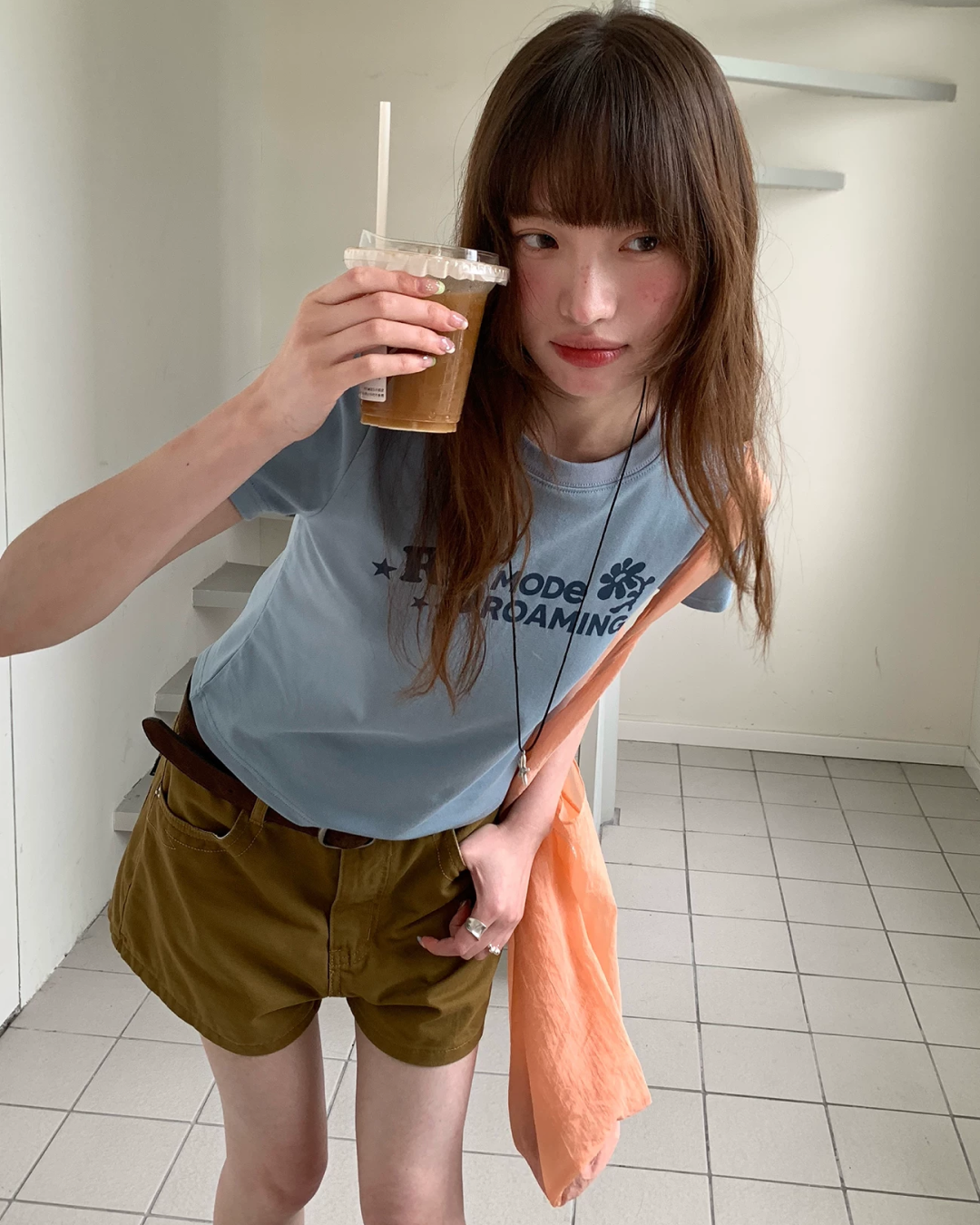 ショートチェストデザインTシャツ BU0256