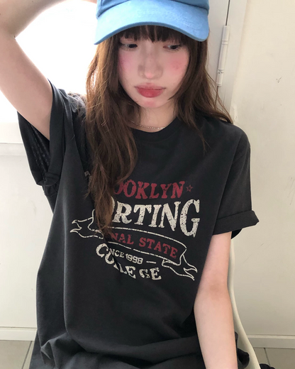 フェードレタリングデザインTシャツ BU0257