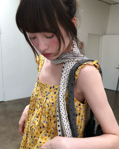 イエローフラワーパターンブラウス BU0258