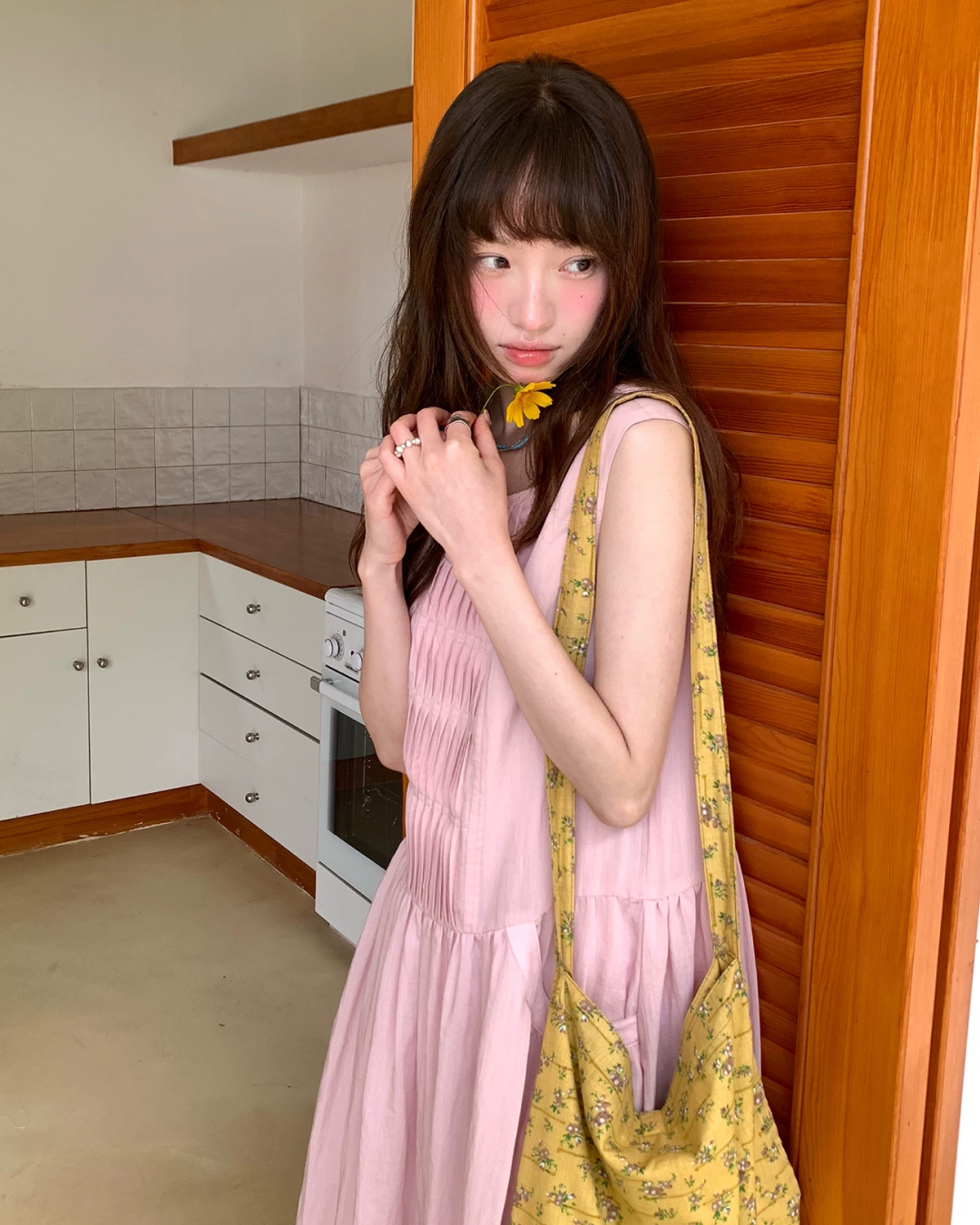 カラーノースリーブドレス BU0264