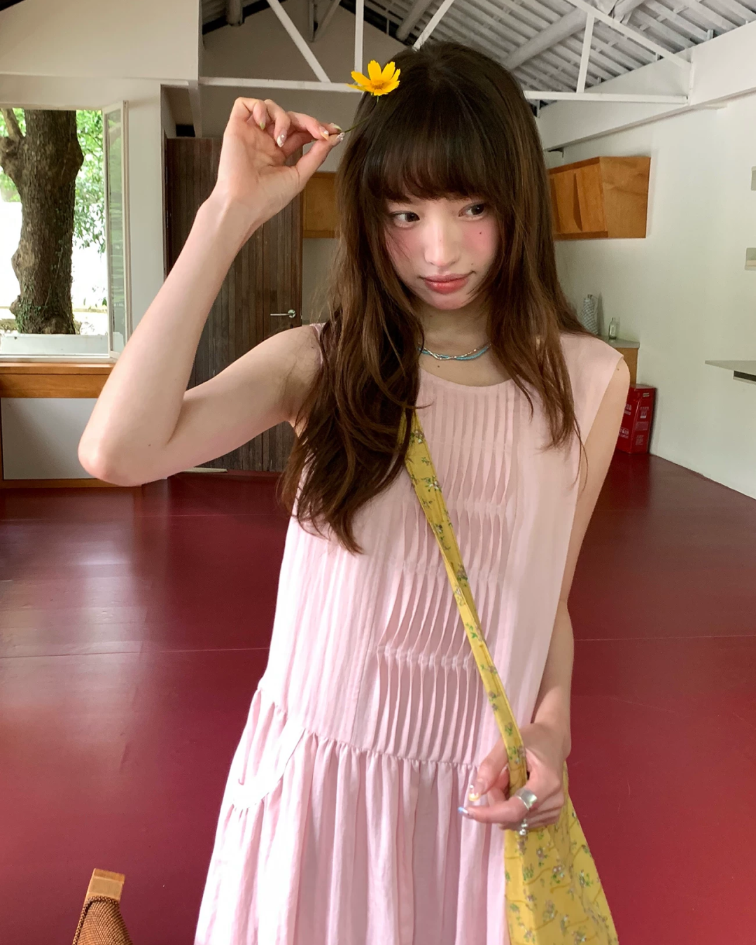 カラーノースリーブドレス BU0264