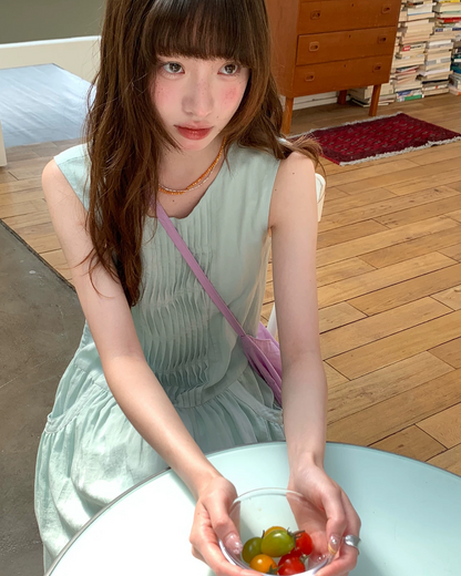 カラーノースリーブドレス BU0264