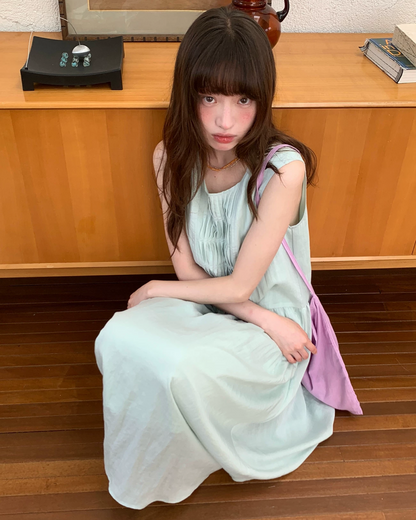 カラーノースリーブドレス BU0264