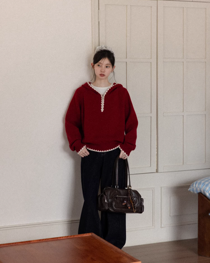 Color Knit Hoodie CA0001