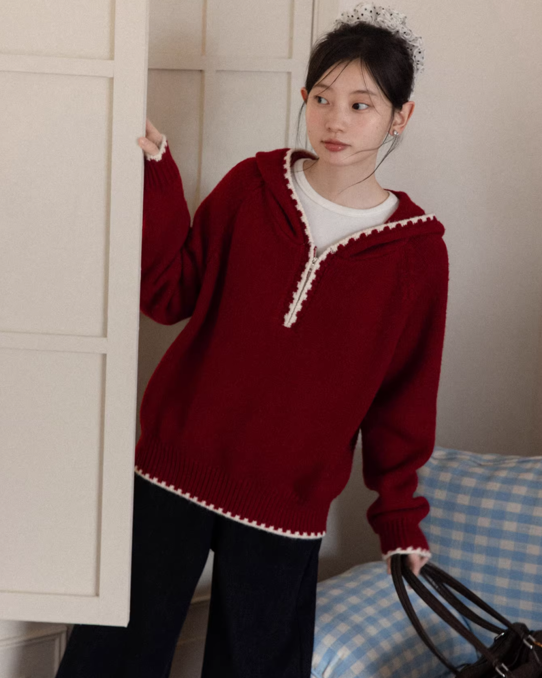 Color Knit Hoodie CA0001