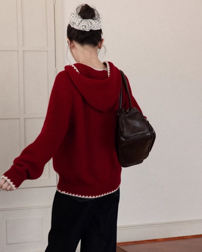 Color Knit Hoodie CA0001