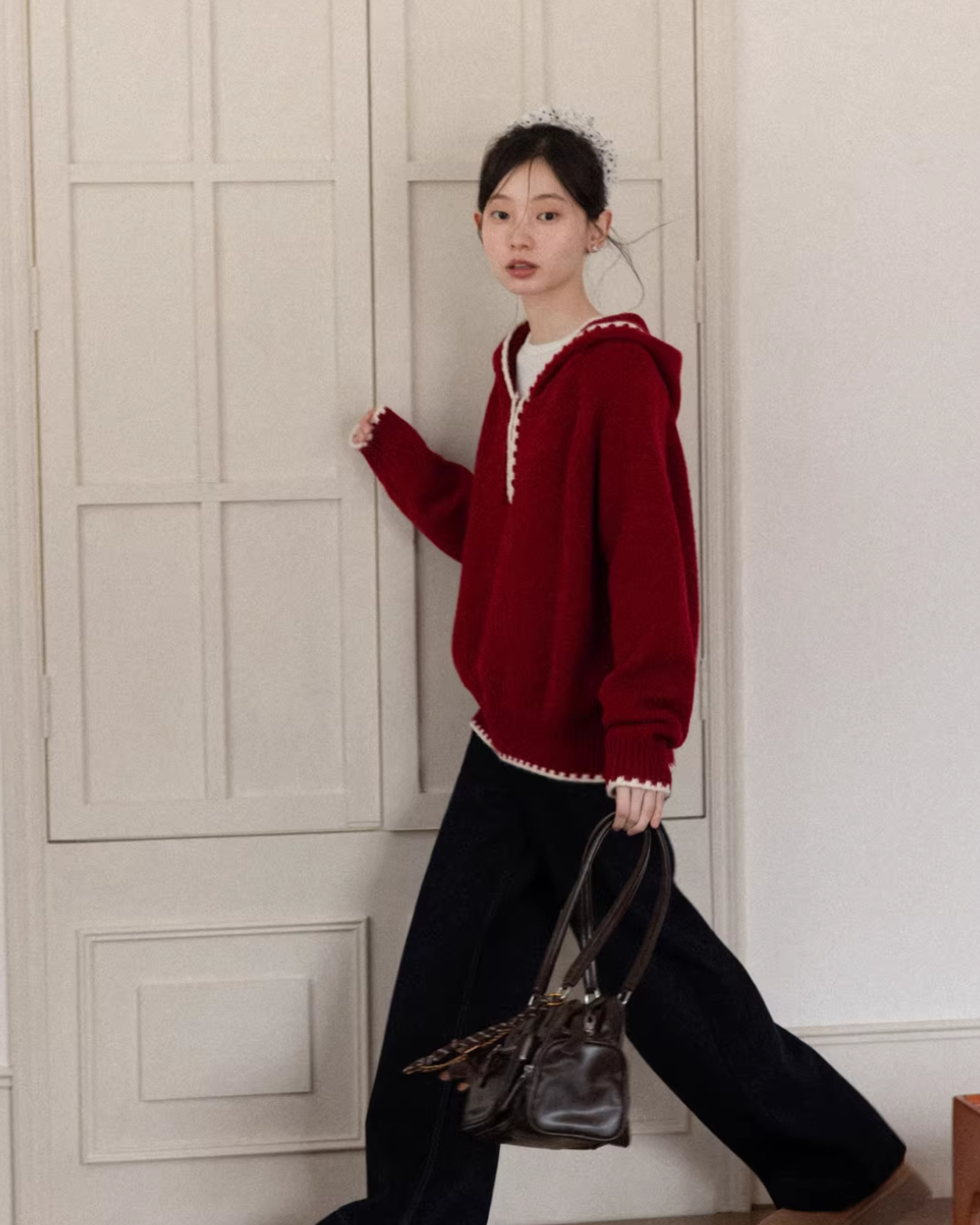 Color Knit Hoodie CA0001