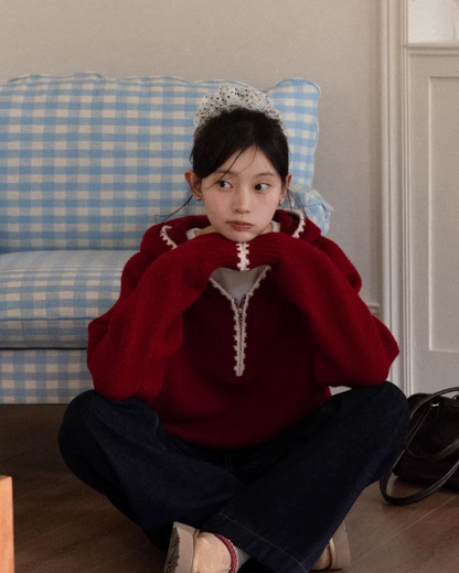 Color Knit Hoodie CA0001