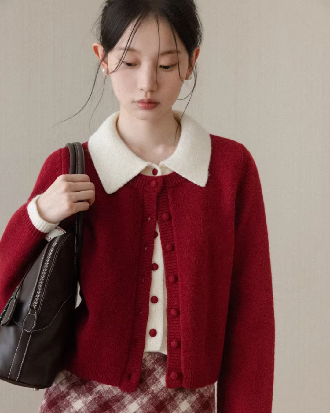 Layer Color Button Knit Shirt CA0004