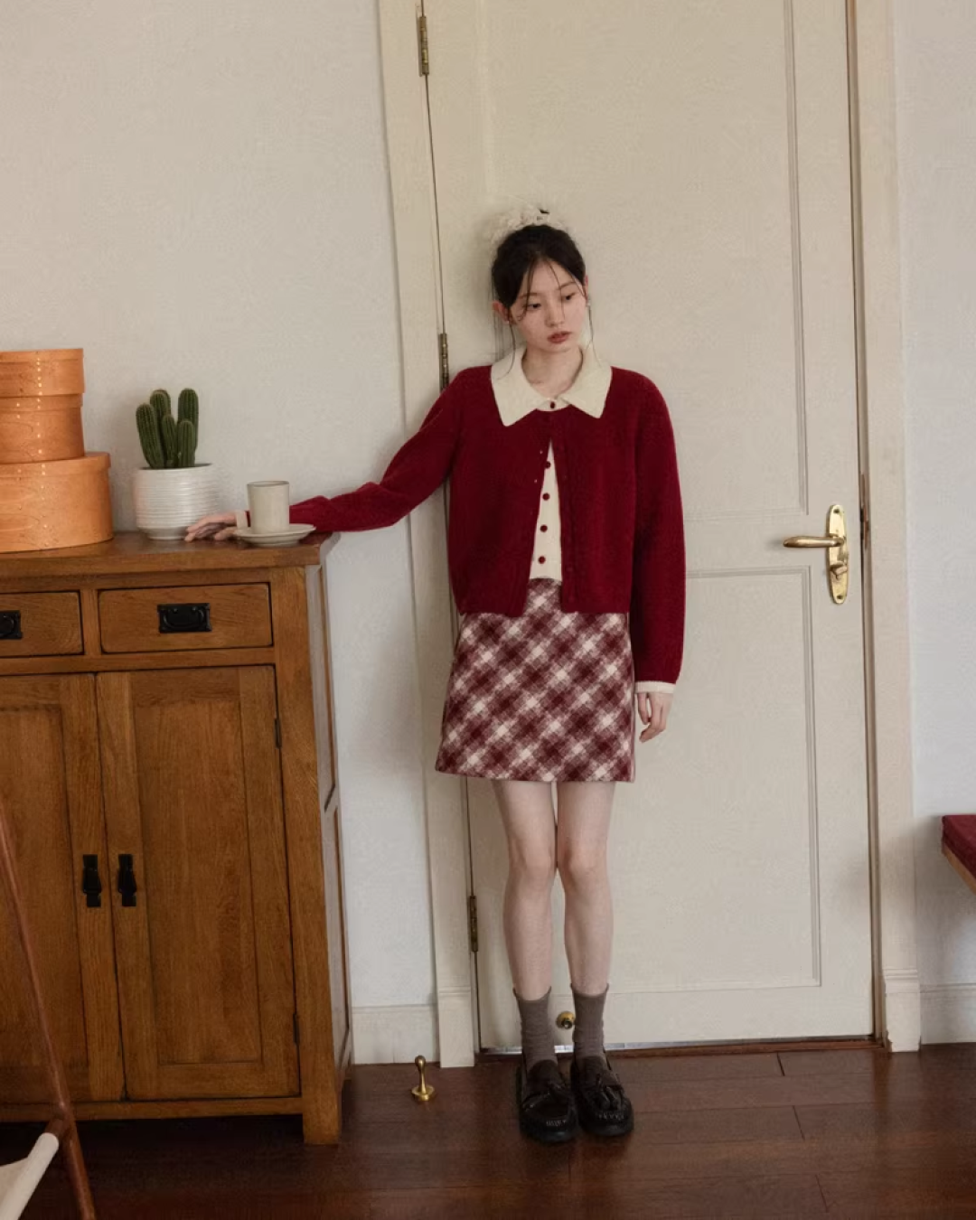 Layer Color Button Knit Shirt CA0004