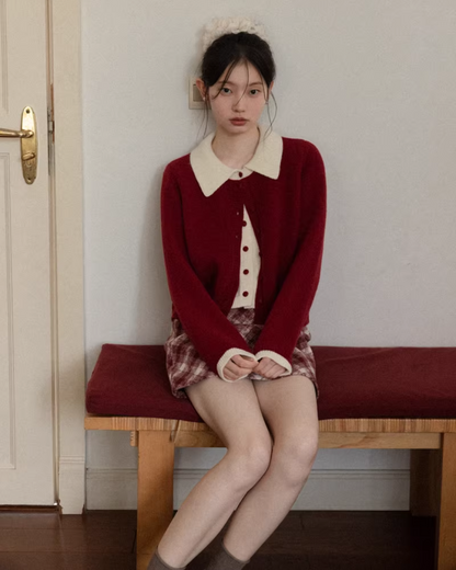 Layer Color Button Knit Shirt CA0004