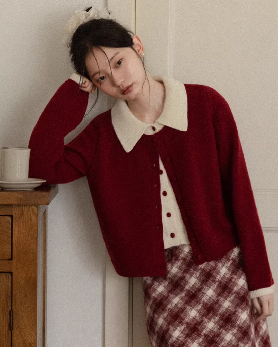 Layer Color Button Knit Shirt CA0004