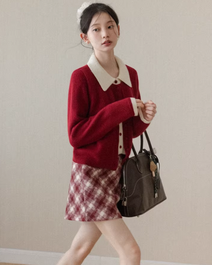 Layer Color Button Knit Shirt CA0004