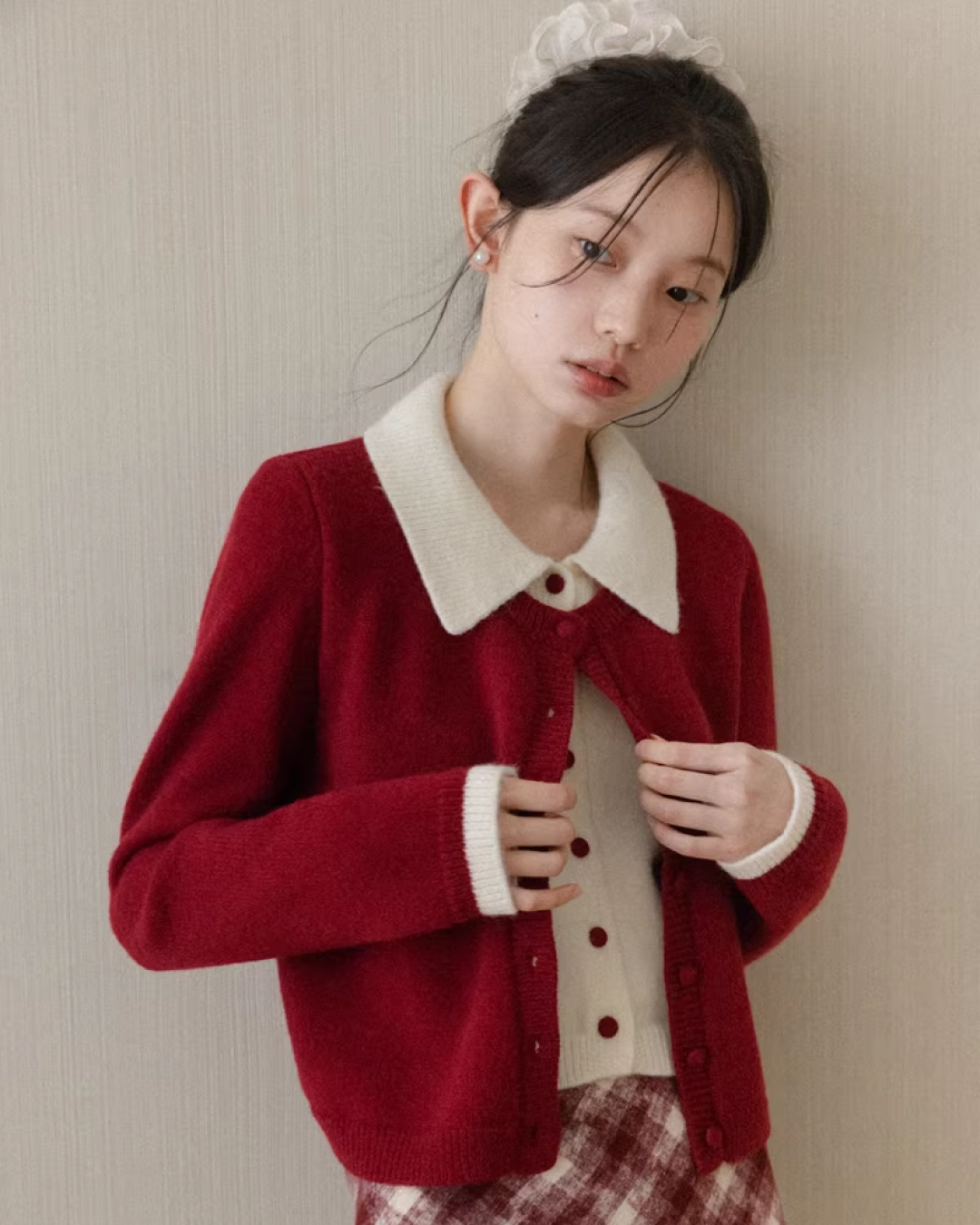 Layer Color Button Knit Shirt CA0004