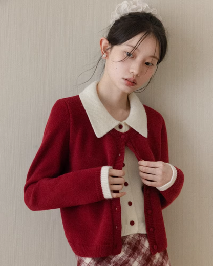 Layer Color Button Knit Shirt CA0004