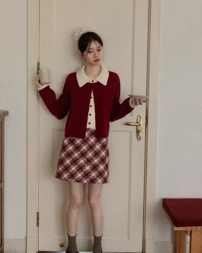 Layer Color Button Knit Shirt CA0004