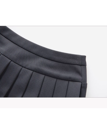 Gray Layer Shirt Pleated Short Pants CA0008