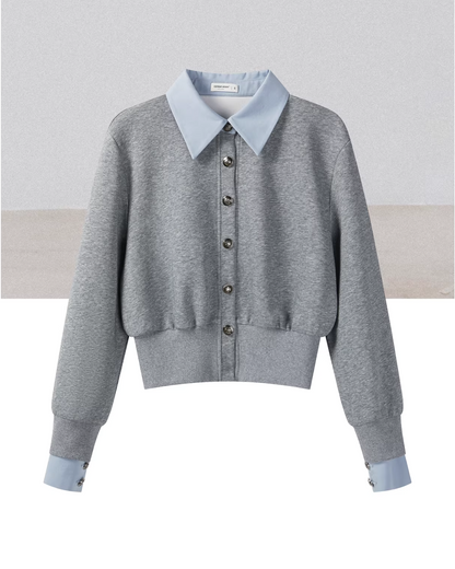 Gray Layer Shirt Pleated Short Pants CA0008