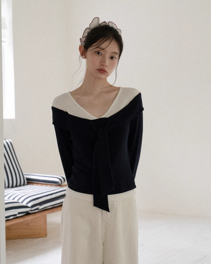 Layer Bicolor Navy Top CA0010