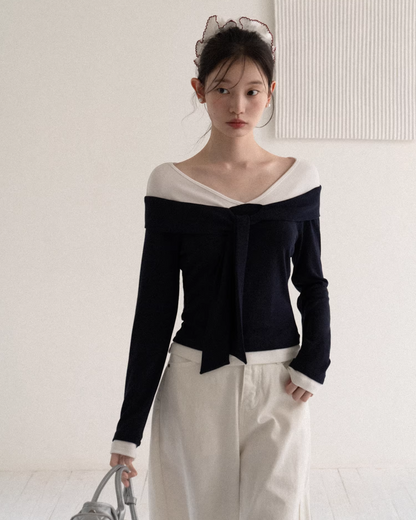 Layer Bicolor Navy Top CA0010