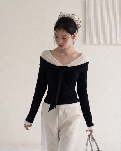 Layer Bicolor Navy Top CA0010