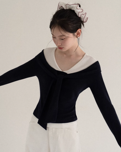 Layer Bicolor Navy Top CA0010