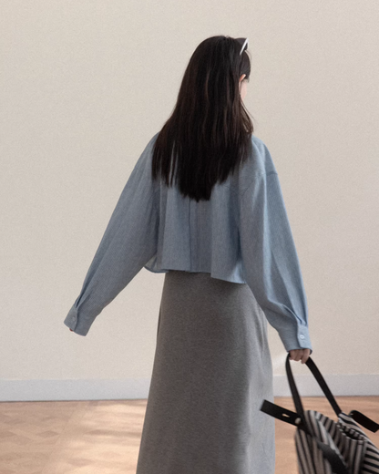 Blue Shirt Gray Camisoal Dress CA0011