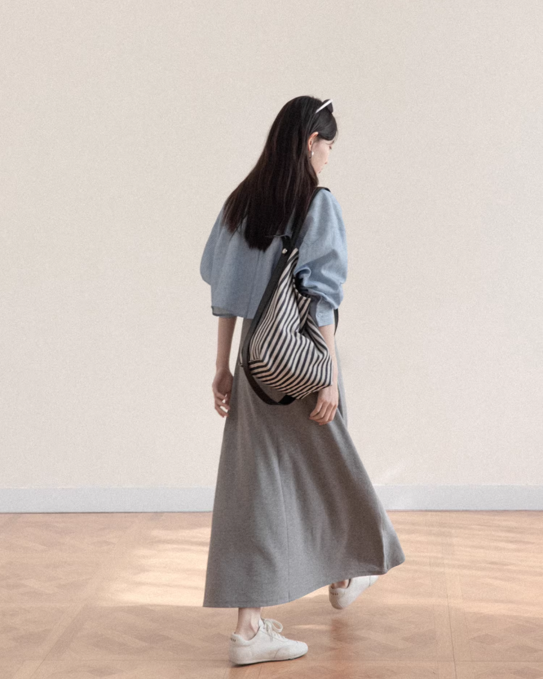 Blue Shirt Gray Camisoal Dress CA0011