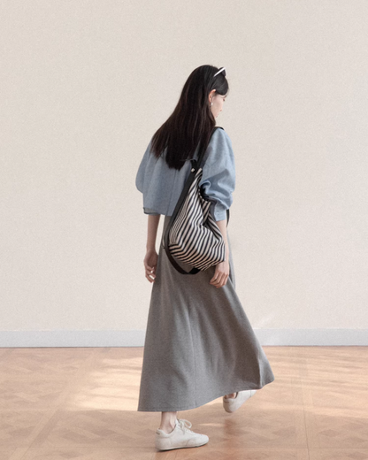 Blue Shirt Gray Camisoal Dress CA0011