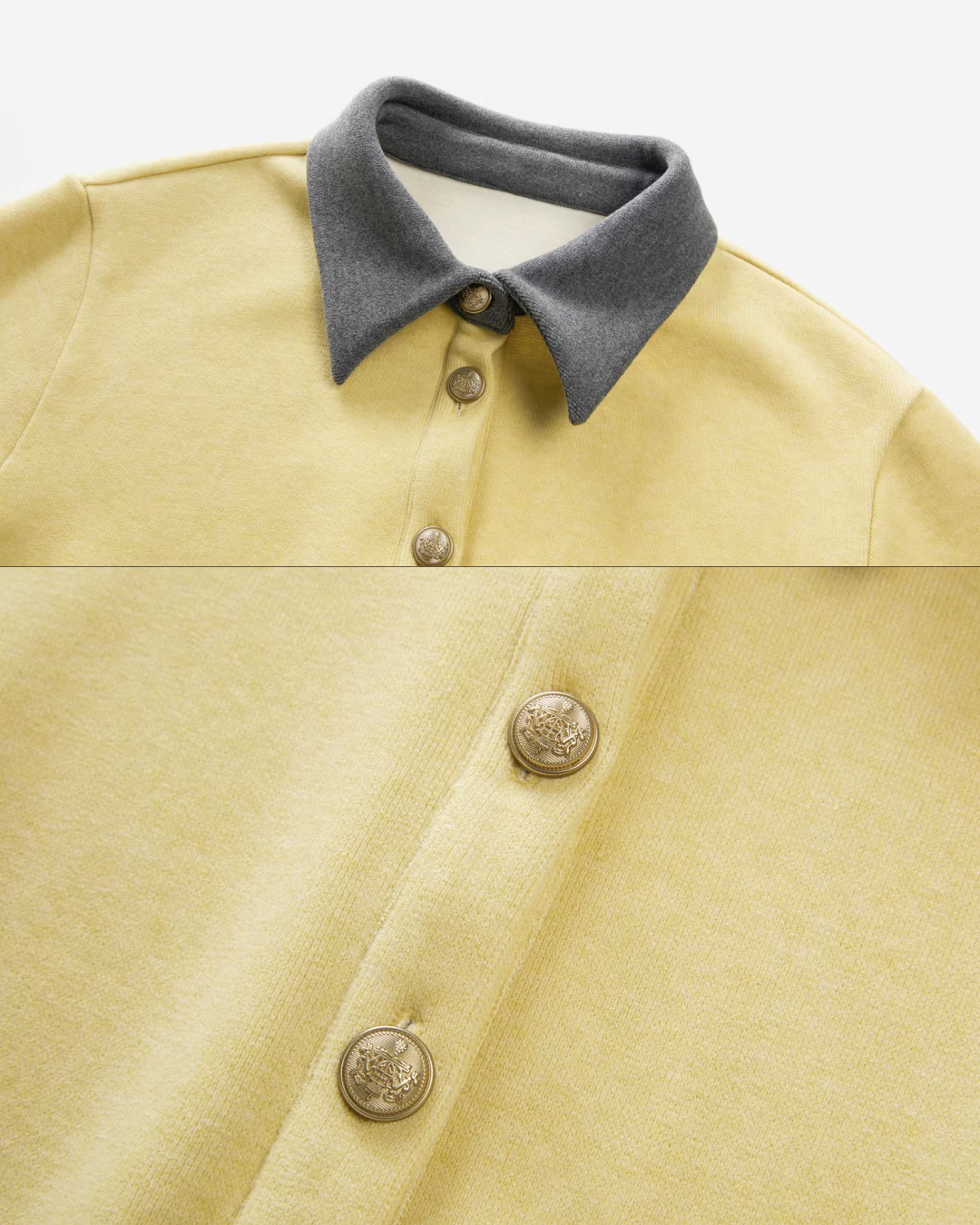 Yellow Bicolor Shirt Gray Long Skirt CA0012