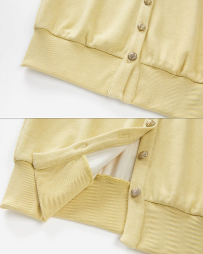 Yellow Bicolor Shirt Gray Long Skirt CA0012