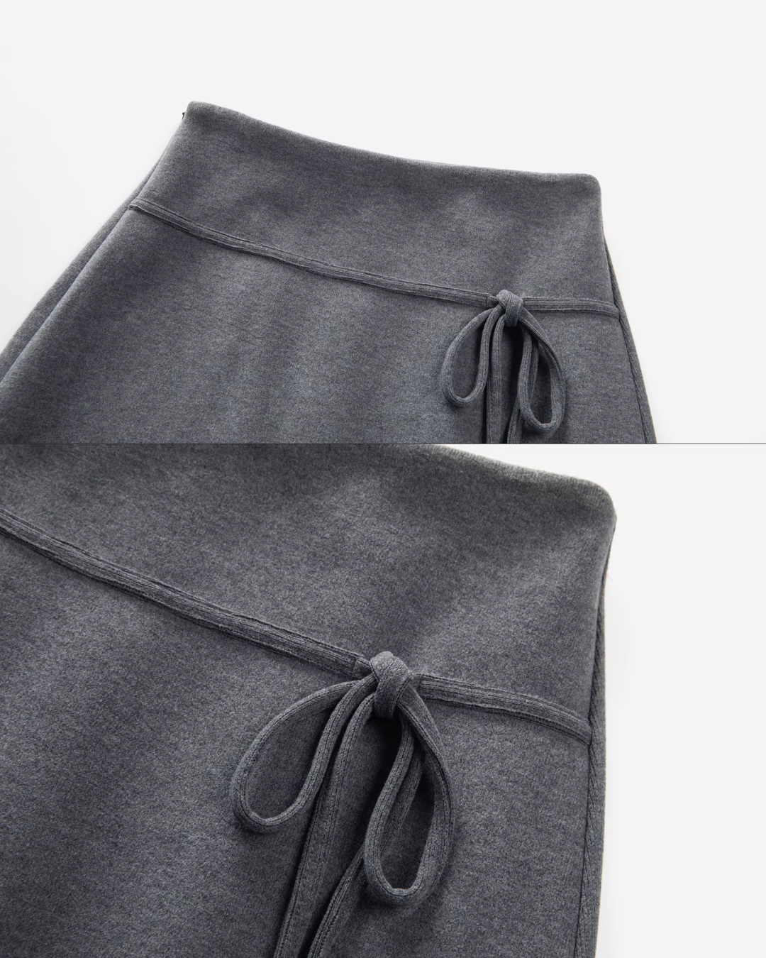 Yellow Bicolor Shirt Gray Long Skirt CA0012