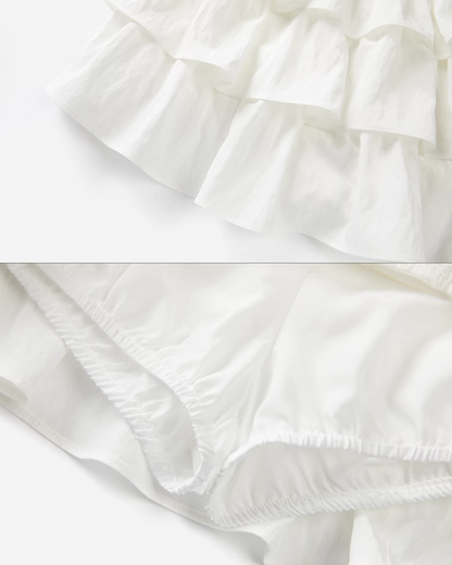 Stripe Ribbon Zip Jacket & Frill Short Skirt CA0014