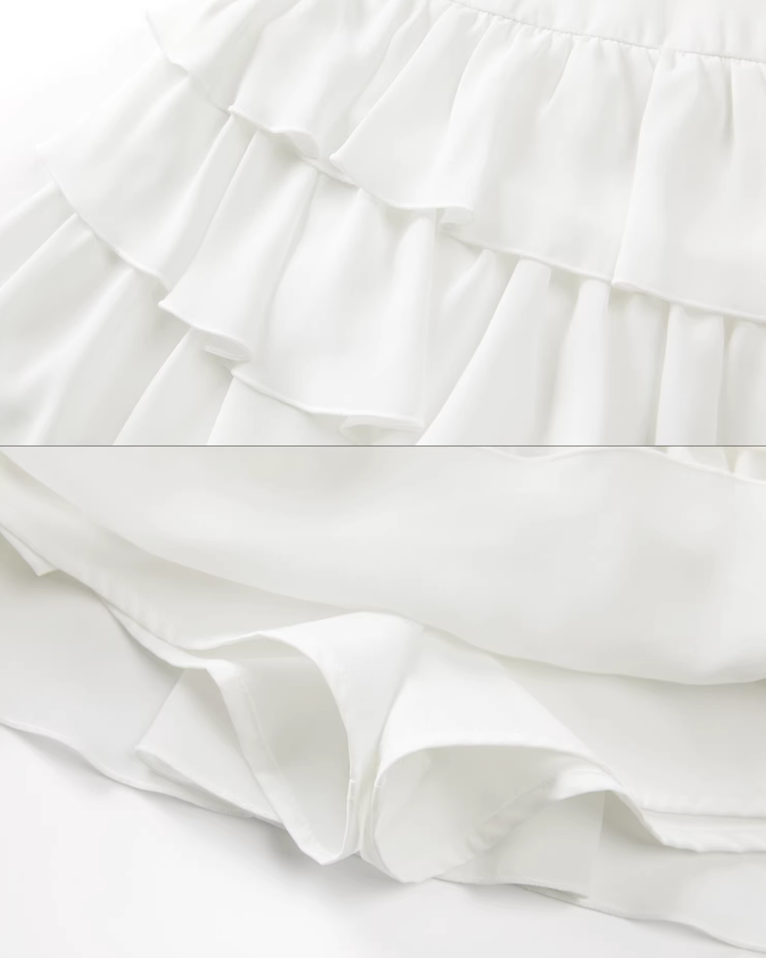 Stripe Ribbon Zip Jacket & Frill Short Skirt CA0014