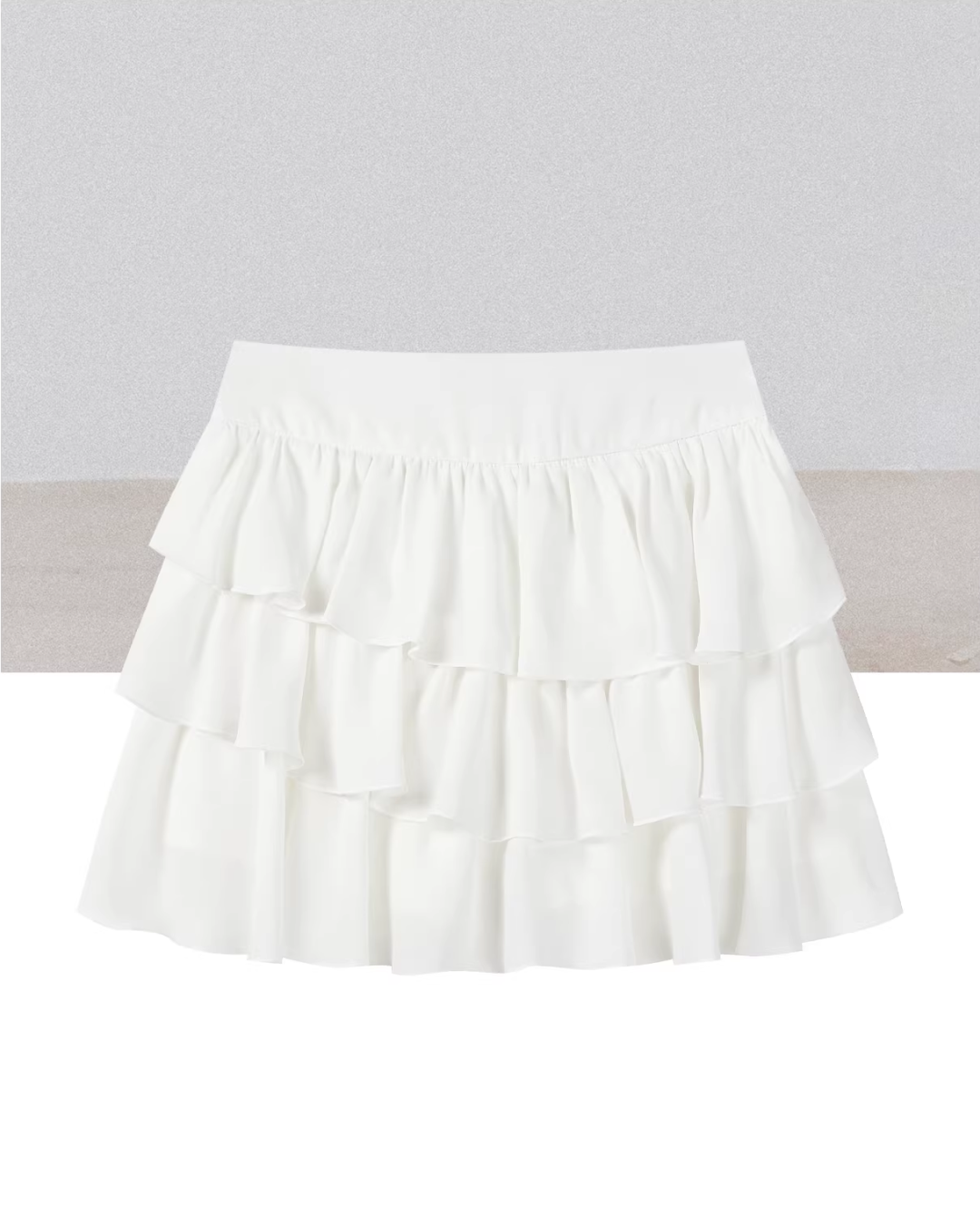 Stripe Ribbon Zip Jacket & Frill Short Skirt CA0014