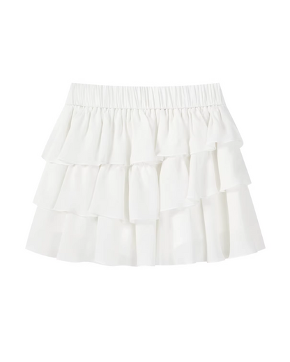 Stripe Ribbon Zip Jacket & Frill Short Skirt CA0014