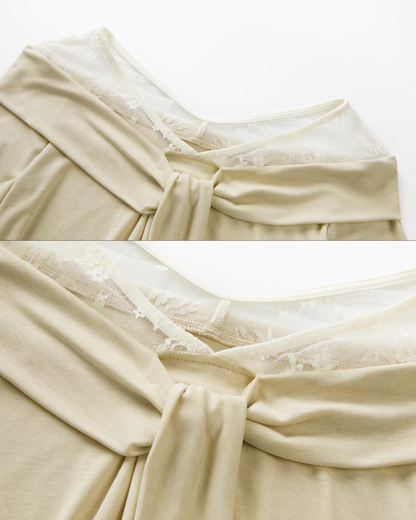 Shoulder Lace Ribbon Long-sleeveT CA0015