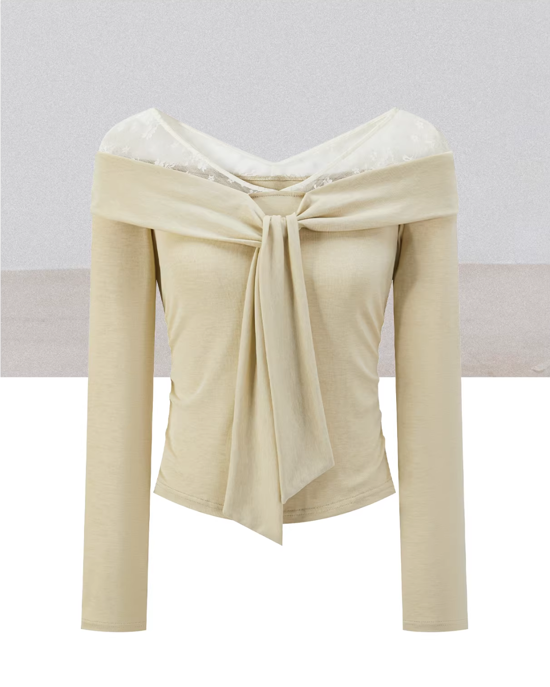 Shoulder Lace Ribbon Long-sleeveT CA0015