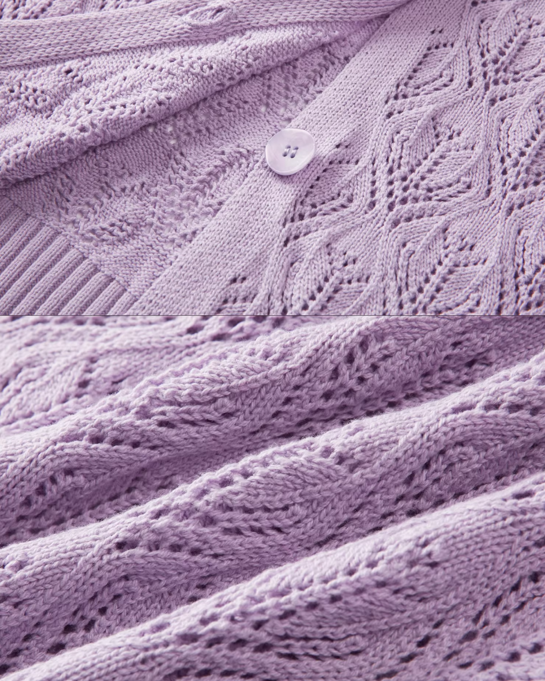 Purple Knit Cardigan & Flower Pattern Camisole Dress CA0016