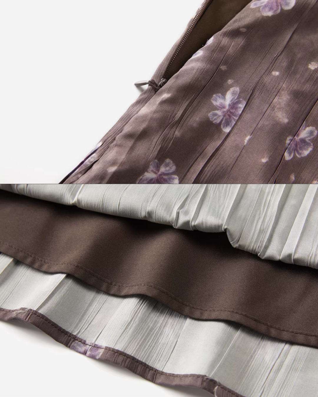 Purple Knit Cardigan & Flower Pattern Camisole Dress CA0016