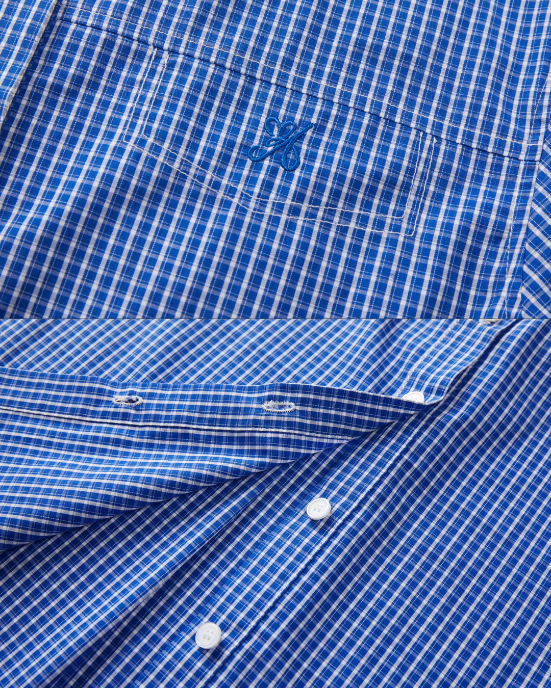 Blue Check Shirt  & Cable Knit Vest CA0017