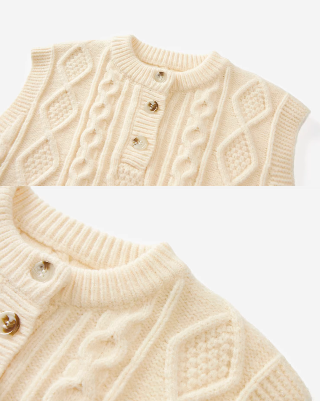 Blue Check Shirt  & Cable Knit Vest CA0017