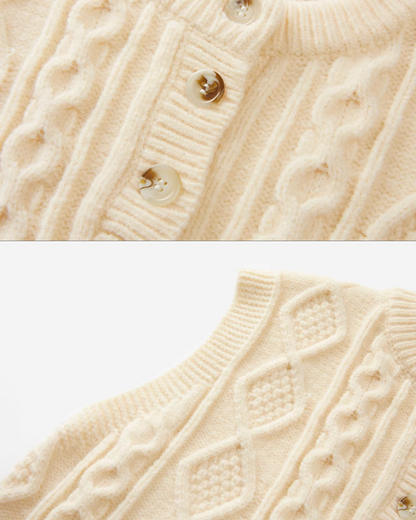 Blue Check Shirt  & Cable Knit Vest CA0017