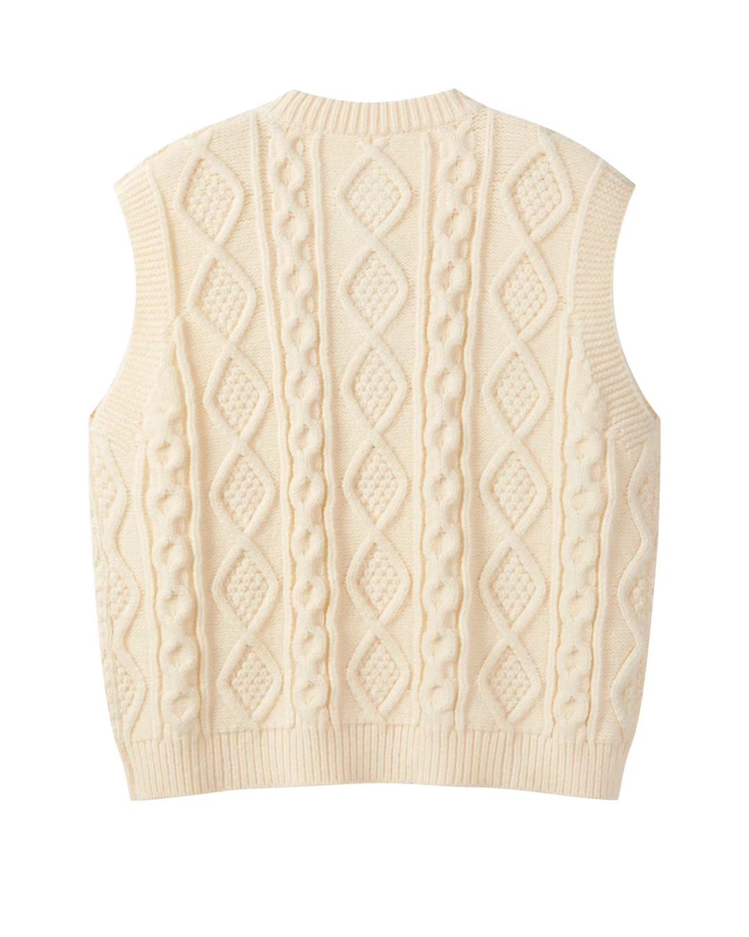 Blue Check Shirt  & Cable Knit Vest CA0017