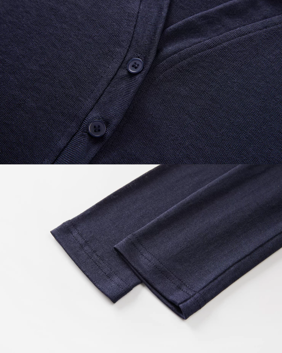 Navy Knit Cardigan & Flower Pattern Camisoal Dress CA0021